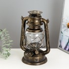 Керосиновая лампа декоративная черный с золотой патиной 14х18х27,5 см RISALUX - Фото 2