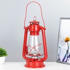 Керосиновая лампа декоративная красный 14х18х30 см - фото 3798381
