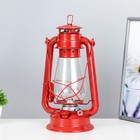 Керосиновая лампа декоративная красный 14х18х30 см RISALUX - Фото 2