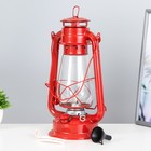 Керосиновая лампа декоративная красный 14х18х30 см RISALUX - Фото 3