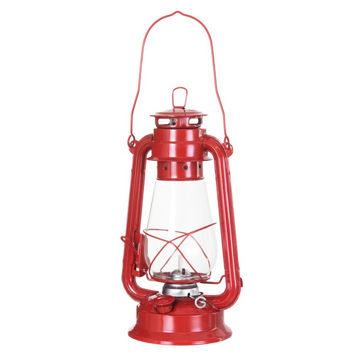 Керосиновая лампа декоративная красный 14х18х30 см RISALUX - фото 1885502509