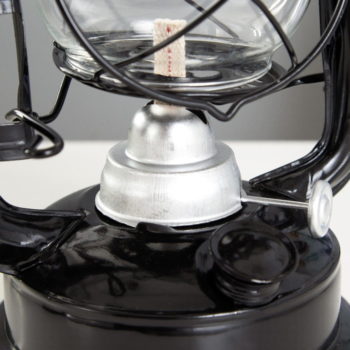 Керосиновая лампа декоративная черный 14х18х30 см RISALUX - фото 1907569033