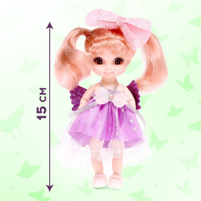 Кукла «Милая феечка» с заколками, фиолетовая - фото 1885502574