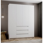 Шкаф четырёхстворчатый распашной «Мадера», 3 ящика, 1600×520×2100 мм, цвет белый - Фото 1