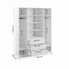 Шкаф четырёхстворчатый распашной «Мадера», 3 ящика, 1600×520×2100 мм, цвет белый - Фото 2