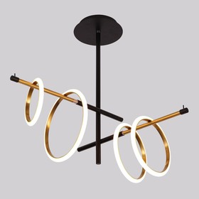 

Люстра, 25Вт, LED, 65x65x110 см, цвет чёрный, золото