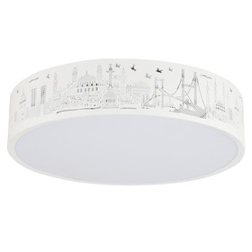 

Cветильник, 28Вт, LED, 40x40x10 см, цвет белый, серый