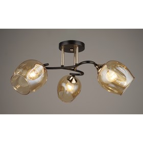 

Люстра, 60Вт, E27, 52x52x24 см, цвет чёрный, золотой