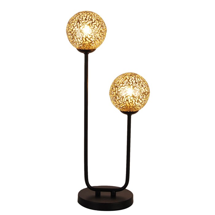 Настольная лампа, 9Вт, G9, 20x14x48 см, цвет чёрный, золотой