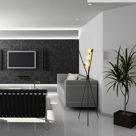 

Торшер, 9Вт, G9, 44x37x141 см, цвет чёрный, золотой