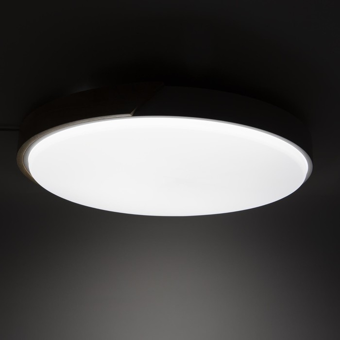 Потолочный светильник, 72Вт, LED, 45x45x4 см, цвет белый, дерево