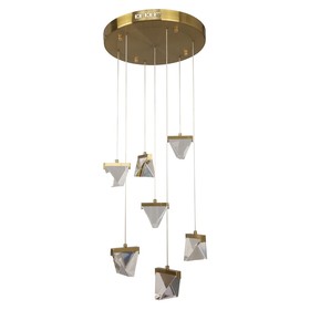 

Подвес, 42Вт, LED 4000K, 40x40x120 см, цвет золотой
