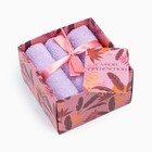 Салфетки махровые «Этель. Самой прекрасной», 3 шт., 30×30 см, хлопок 100%, сиреневые - фото 21890277