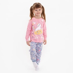 Пижама для девочки, цвет розовый/сиреневый, рост 104 см
