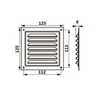 Решетка вентиляционная "КосмоВент" РМ1212, 125 х 125 мм, с сеткой, металлическая, белая - фото 9590395