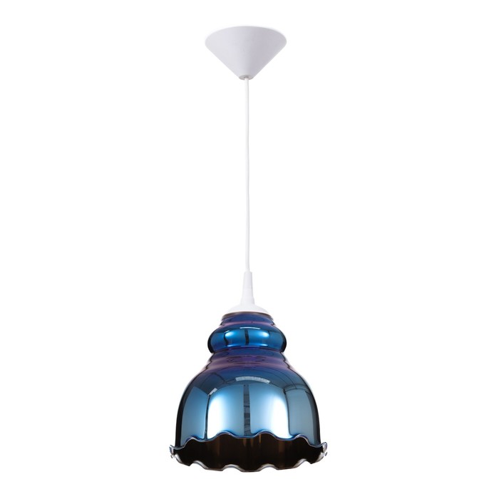 Светильник Дамира 1хЕ27 белый/синяя радуга 21х21х18см - Фото 1