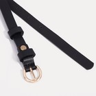 Ремень женский, ширина 1,3 см, винт, пряжка метал, цвет чёрный - фото 24647628