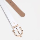 Ремень женский, ширина 3 см, винт, пряжка метал, цвет белый - фото 24740397