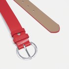 Ремень женский, ширина 3,5 см, винт, пряжка металл, цвет красный - фото 40542925