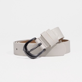 Ремень женский, ширина 3 см, винт, пряжка металл, бежевый