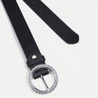 Ремень женский, ширина 3 см, винт, пряжка метал, цвет чёрный - фото 805116835