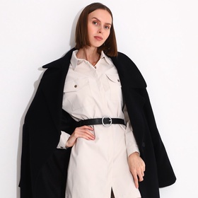 Ремень женский, ширина 3 см, винт, пряжка металл, чёрный