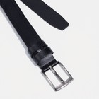 Ремень детский, ширина 3 см, винт, пряжка метал, цвет чёрный - фото 24597109