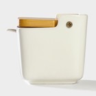 Банка для хранения сыпучих продуктов с ложкой BellaTenero «Эстет. Овощи», 250 мл, с бамбуковой крышкой, фарфоровая, цвет белый - Фото 4