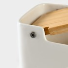 Банка для хранения сыпучих продуктов с ложкой BellaTenero «Эстет. Овощи», 250 мл, с бамбуковой крышкой, фарфоровая, цвет белый - Фото 5