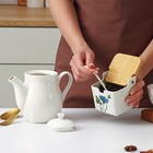 Банка фарфоровая для сыпучих продуктов с ложкой «Эстет. Цветочное поле», 250 мл, цвет белый - Фото 4