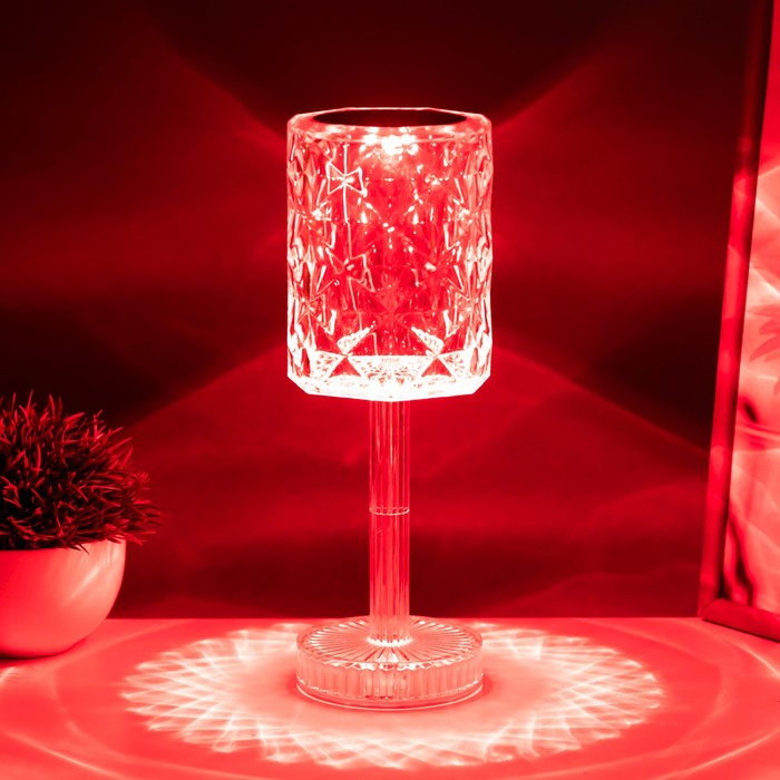 Настольная лампа с ПДУ "Оланди" LED 16 цветов RGB сенсорная USB 8,5x8,5x25 см RISALUX - фото 1928027894