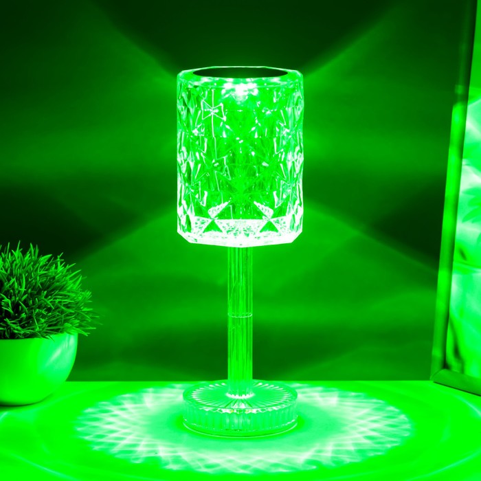 Настольная лампа с ПДУ "Оланди" LED 16 цветов RGB сенсорная USB 8,5x8,5x25 см RISALUX - фото 1909031683