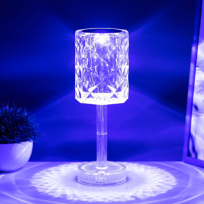 Настольная лампа с ПДУ "Оланди" LED 16 цветов RGB сенсорная USB 8,5x8,5x25 см RISALUX - фото 1889931220