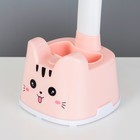 Настольная лампа "Котёнок" LED 3Вт нежно-розовый 11х26х43 см RISALUX - фото 21892156
