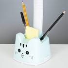 Настольная лампа "Котёнок" LED 3Вт голубой 11х26х43 см RISALUX - фото 21892166