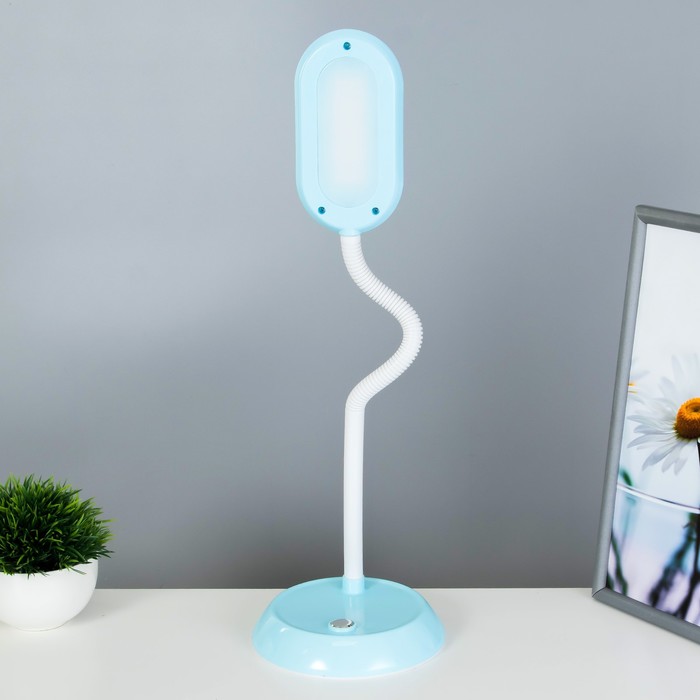Настольная лампа "Пинки" LED 6Вт голубой 15х15х50 см RISALUX - фото 1910504873