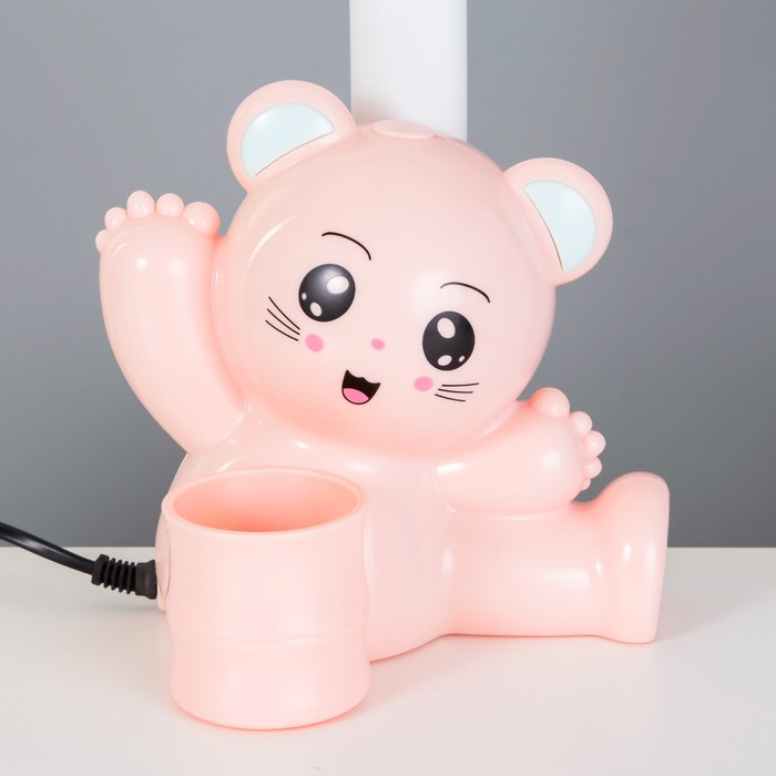 Настольная лампа "Мишка" LED 4Вт нежно-розовый 15х28,5х46 см RISALUX - фото 1907570271