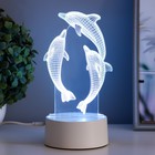 Светильник сенсорный «Дельфины» LED 7 цветов USB/от батареек белый RISALUX - Фото 3