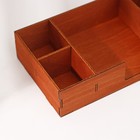 Салфетница деревянная Доляна, с отделениями под чай и специи, 24,5×13,5×5,5 см, цвет коричневый - фото 4365907