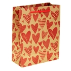 Пакет крафтовый вертикальный «Сердечки», 18 × 23 см - Фото 1