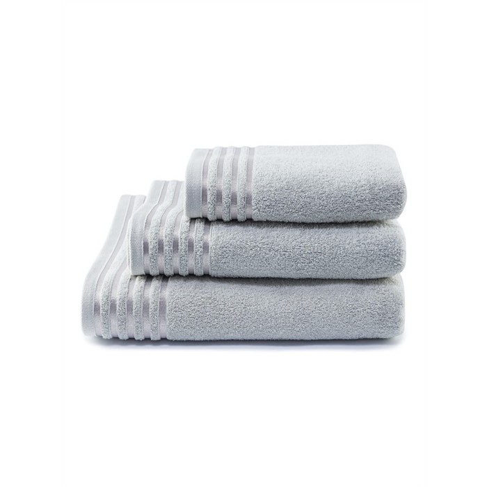Полотенце махровое Bio-Textiles «Ринг», 380 гр, размер 50x90 см, цвет светло-серый - Фото 1