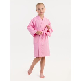 Халат вафельный детский «Кимоно», размер 30, цвет розовый