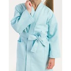 Халат вафельный детский «Кимоно», размер 36, цвет голубой - Фото 3