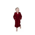 Халат детский махровый с капюшоном, размер 32, цвет бордовый - Фото 4