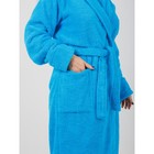 Халат женский махровый, с шалькой, размер 44-46, цвет голубой - Фото 3