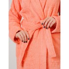 Халат женский махровый, с шалькой, размер 44-46, цвет персиковый - Фото 4