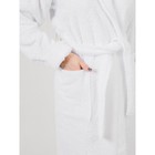 Халат женский махровый, с шалькой, размер 48-50, цвет белый - Фото 4