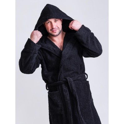 Халат мужской с капюшоном, размер 44-46, цвет черный (9349236) - Купить по  цене от 3 131.00 руб. | Интернет магазин SIMA-LAND.RU