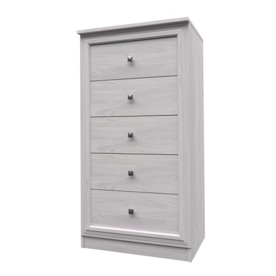 Комод высокий для спальни Paola 45, 5 ящиков, 620×430×1200 мм, цвет ясень анкор светлый