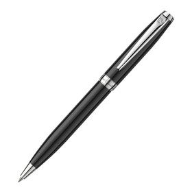 Ручка шариковая PIERRE CARDIN LEO 750, корпус латунь и лак, отделка сталь, хром, чёрная